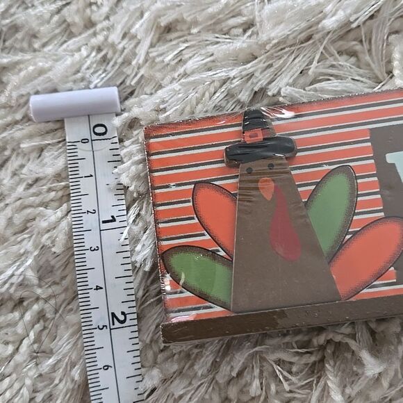 Mini welcome turkey fall home decor sign orange green house decoration 3-d - Picture 3 of 14